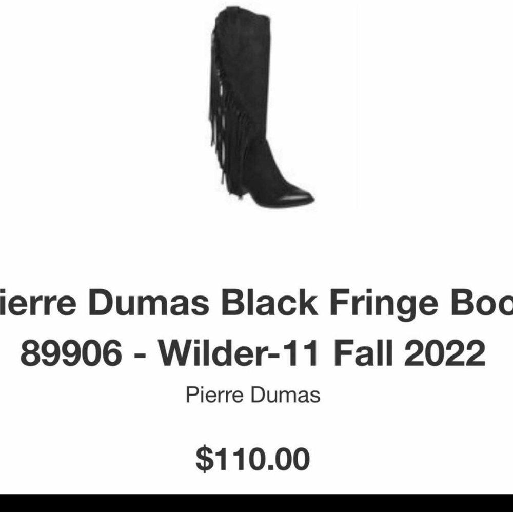 Pierre Dumas Black Suede Fringe Boots NIB